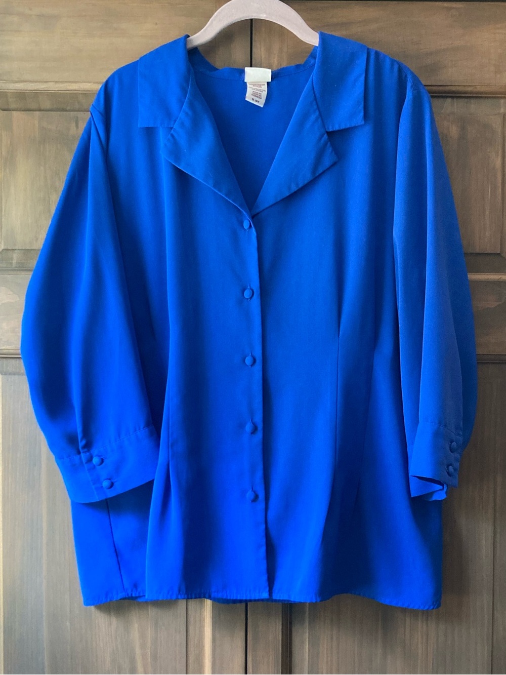 Covington Blue 3/4 Sleeve Button-up Shirt 16-18W